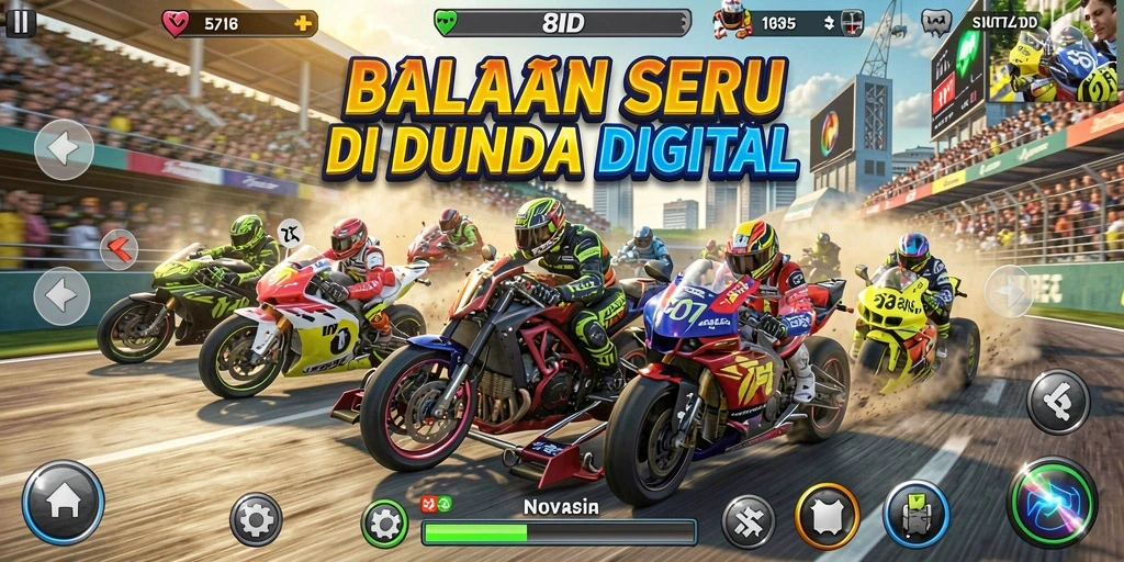 Tampilan gameplay seru di 8ID dengan balapan yang menegangkan.