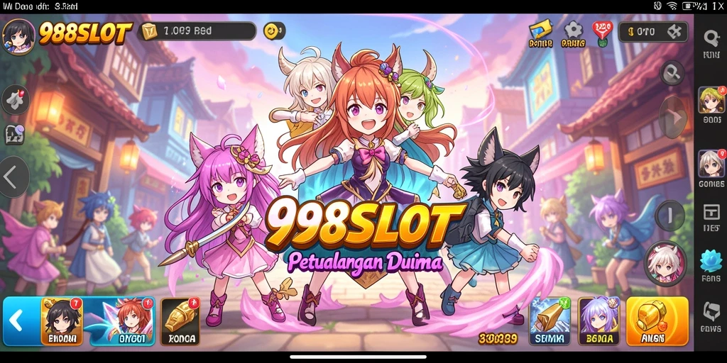 Tampilan screenshot gameplay 988SLOT dengan karakter anime.
