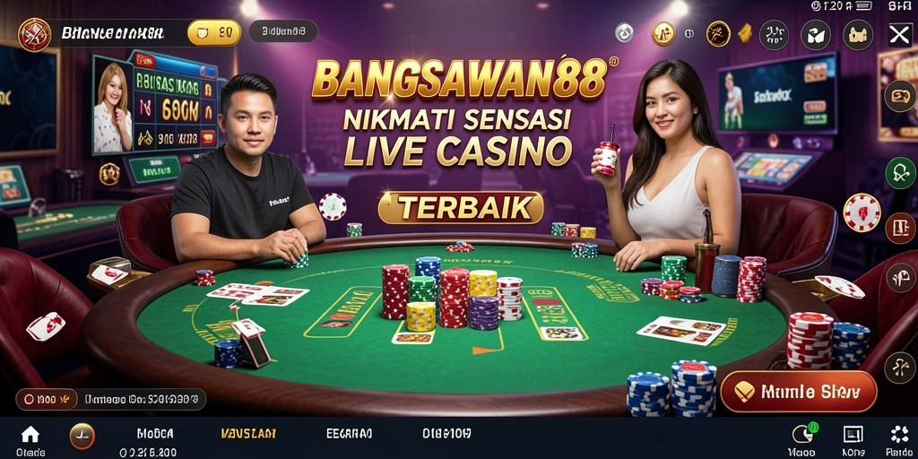 Tampilan gameplay mendebarkan di BANGSAWAN88 Live Casino.