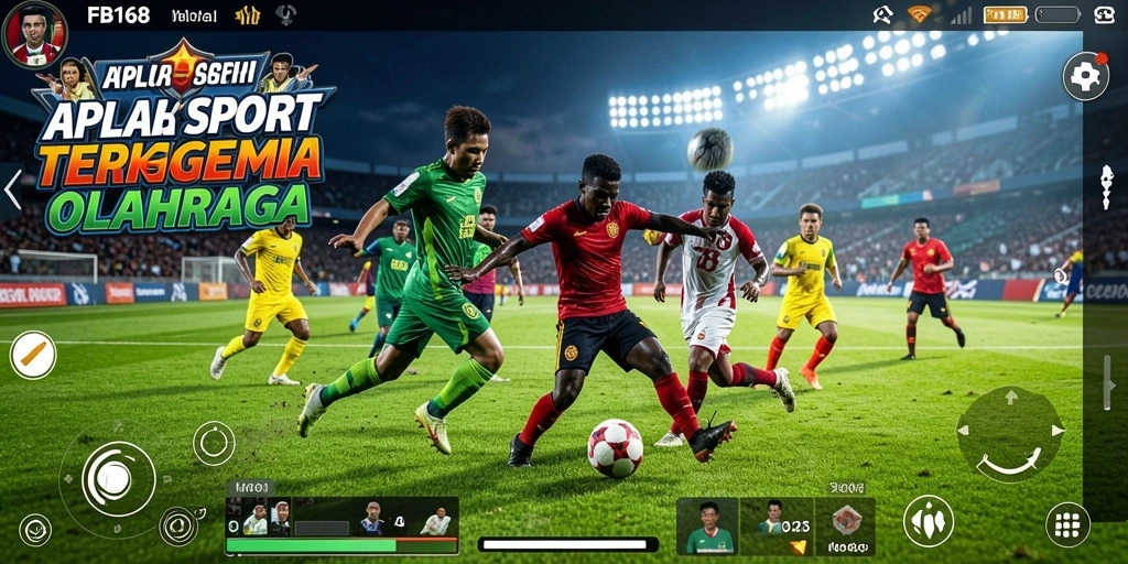 Tampilan dinamis dari gameplay aplikasi olahraga FB168.