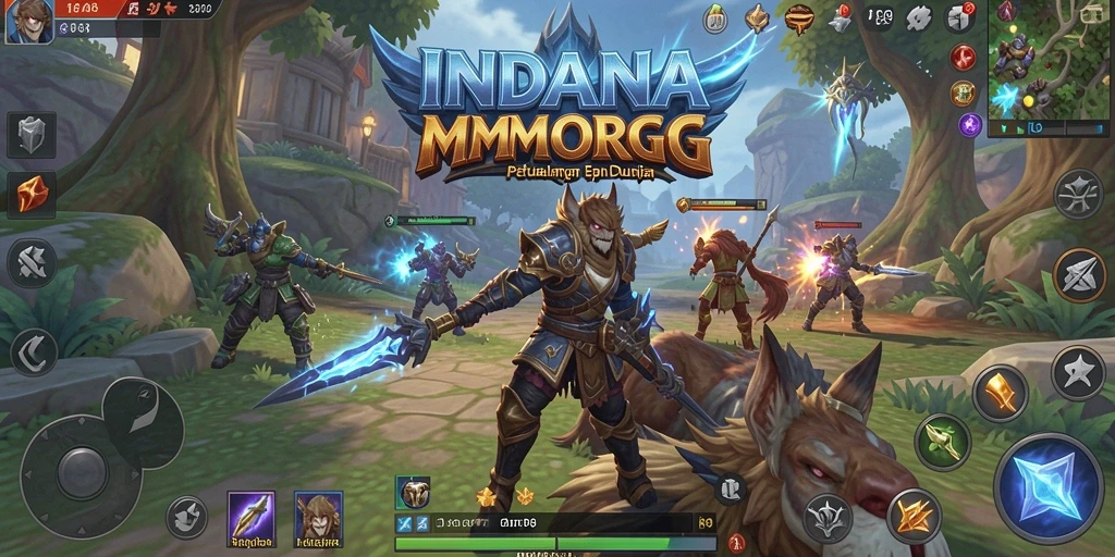 Tampilan gameplay seru dalam dunia fantasi INDAAA.