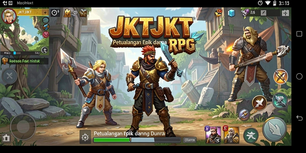 Tampilan gameplay seru di JKTJKT dengan berbagai karakter.