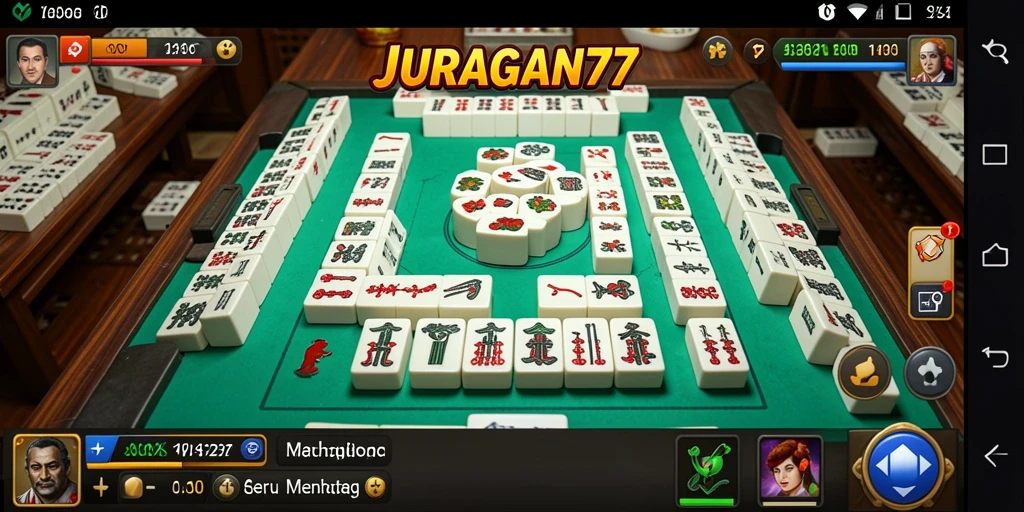 Tampilan gameplay seru dari JURAGAN77 yang menggambarkan tantangan Mahjong.