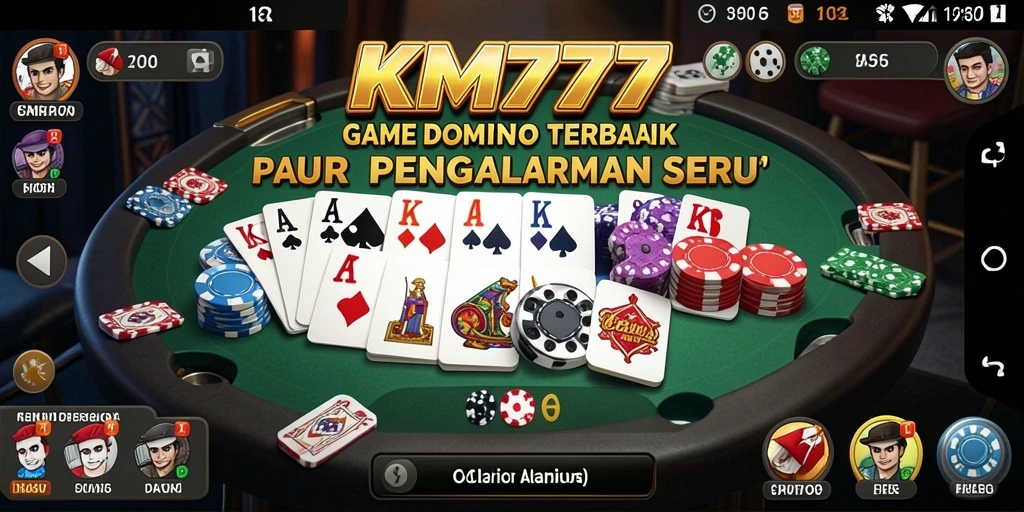 Gameplay seru KM777 yang menampilkan pertarungan domino antar pemain.