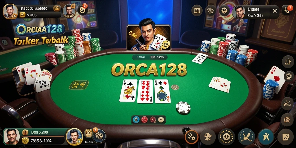 Tampilan gameplay ORCA128 yang mendebarkan dan penuh strategi poker.