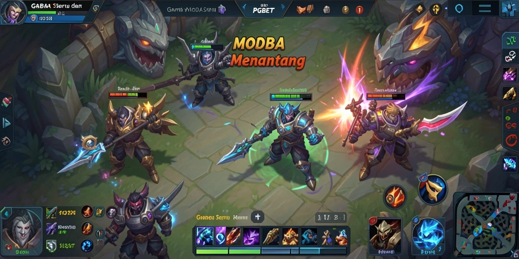 Tangkapan layar PGBET menampilkan aksi pertempuran MOBA yang menarik.