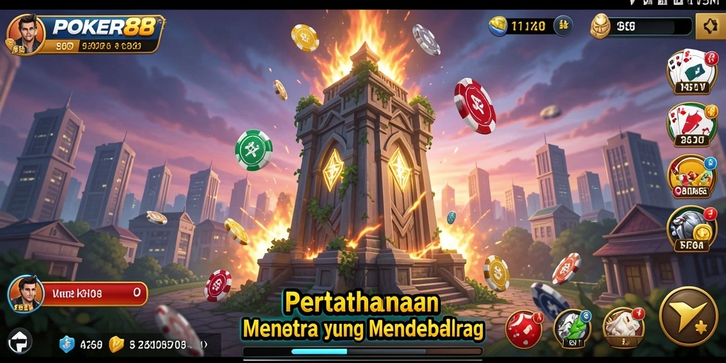 Tampilan gameplay seru POKER88 dalam pertahanan menara.