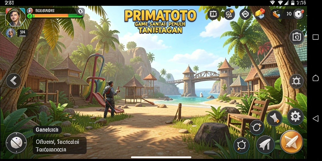 Tampilan menarik dari gameplay PRIMATOTO yang penuh warna.