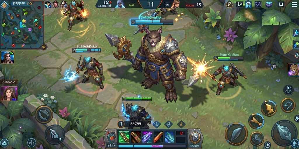 Gameplay seru dengan pertarungan MOBA yang intens.