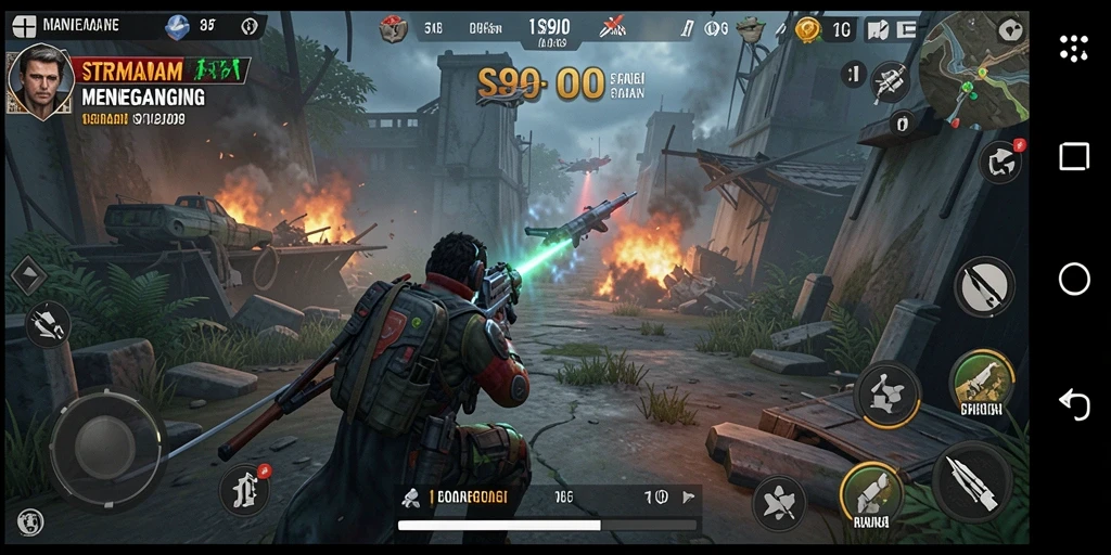 Screenshot gameplay S80 menunjukkan aksi strategi yang mendebarkan.