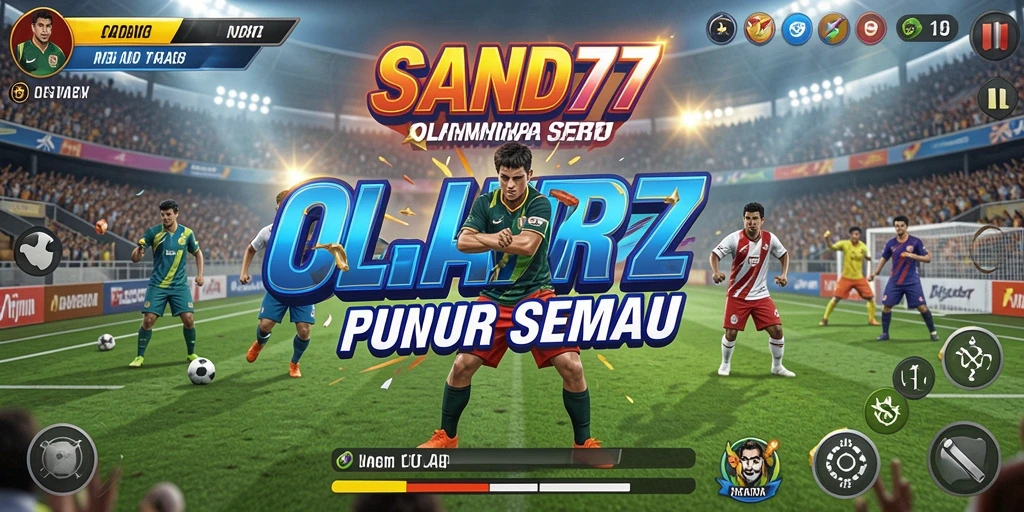 Tampilan utama gameplay SAND77 menampilkan momen penuh aksi olahraga.