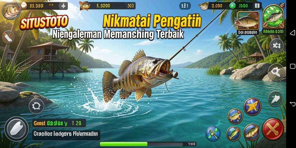 Tangkapan ikan dalam gameplay SITUSTOTO yang menampilkan pemandangan indah.