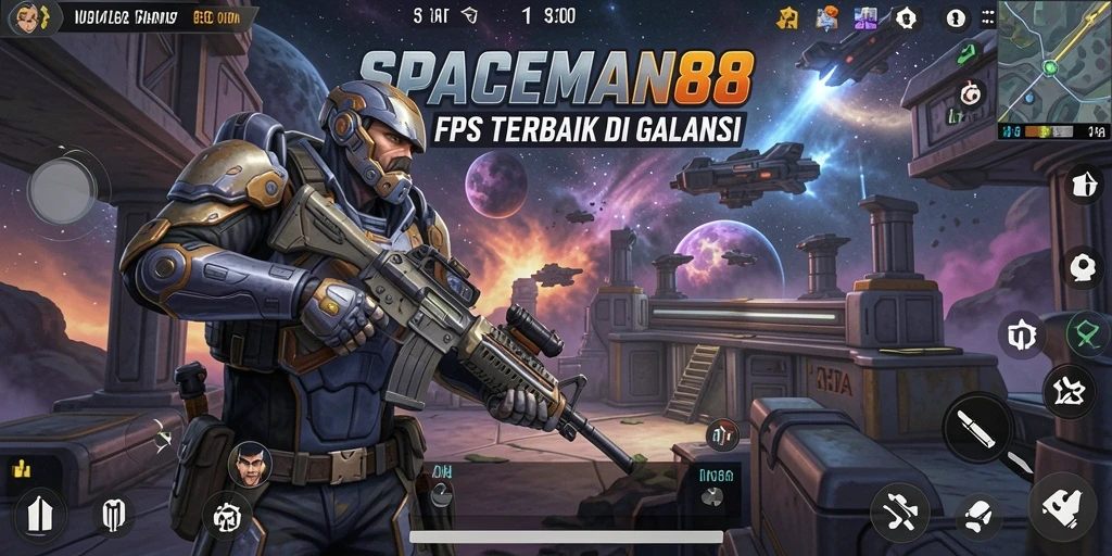 Gameplay seru SPACEMAN88 di luar angkasa.