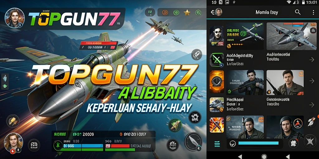 Tampilan antarmuka utama TOPGUN77 dengan berbagai fitur Utility.