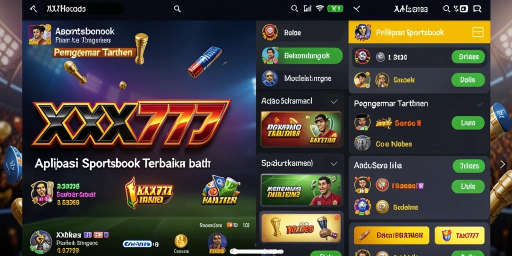 Tampilan utama XXX777 dengan fitur taruhan olahraga yang menarik.