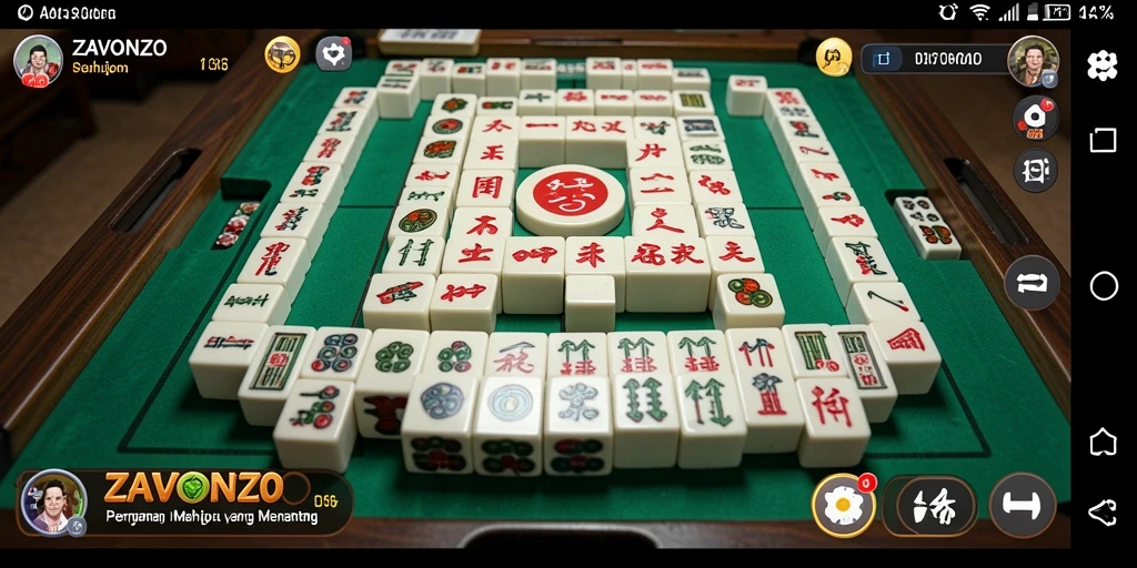 Tampilan gameplay Mahjong yang menarik di ZAVONZO.